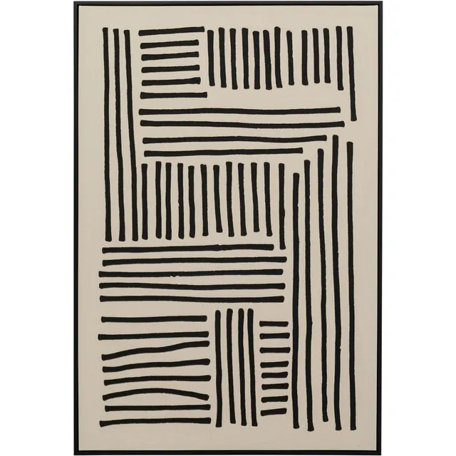 kare-design-artistic-line-leinwandbild-schwarz-wei-113x73x4-3-cm-mit-lfarbe-hand image 1