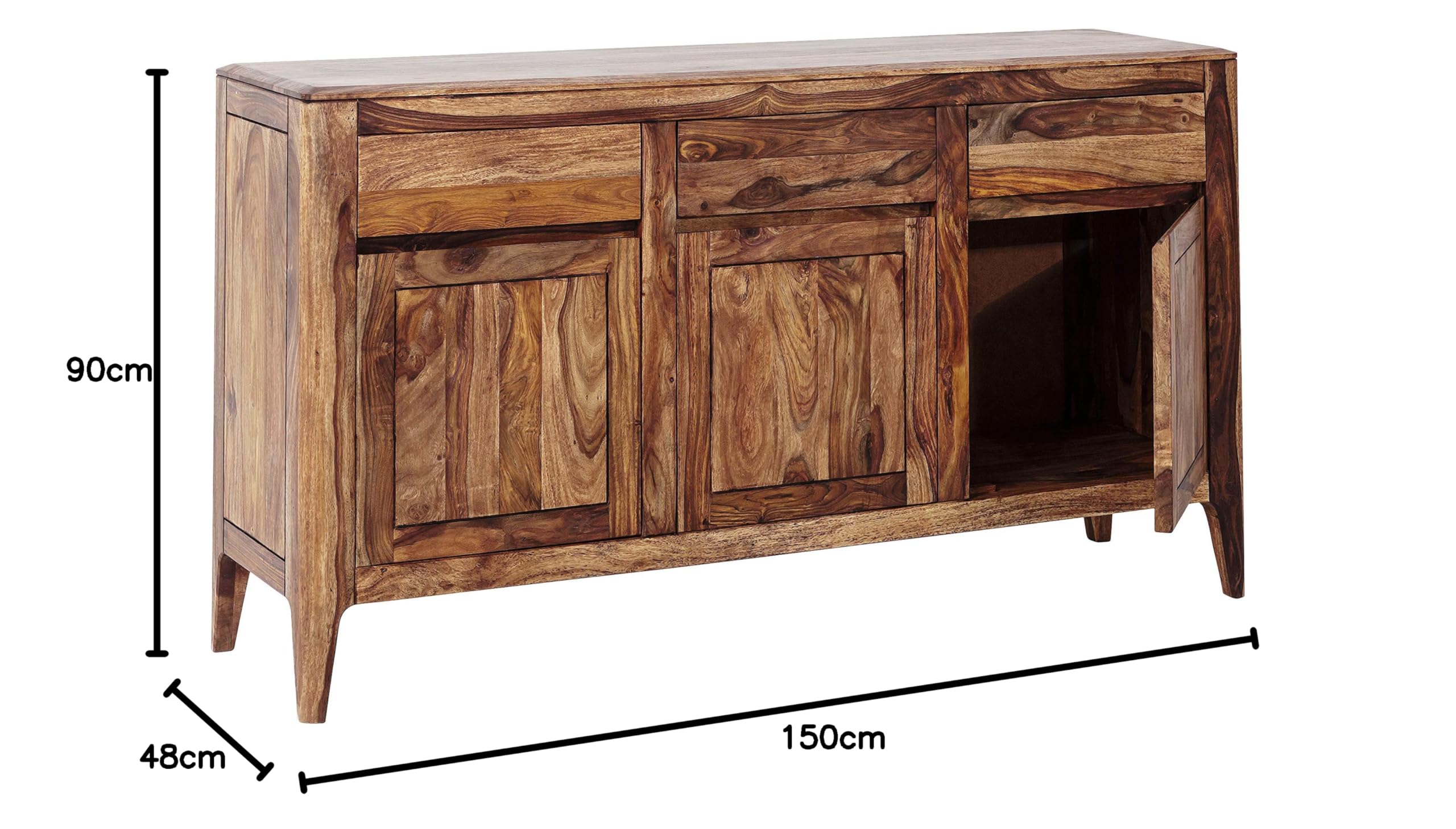 kare-design-sideboard-brooklyn-nature-sheesham-85x145x40-cm image 3
