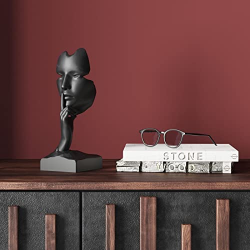 kare-design-quiet-face-deko-objekt-schwarz-31x13x11-cm-skulptur image 8