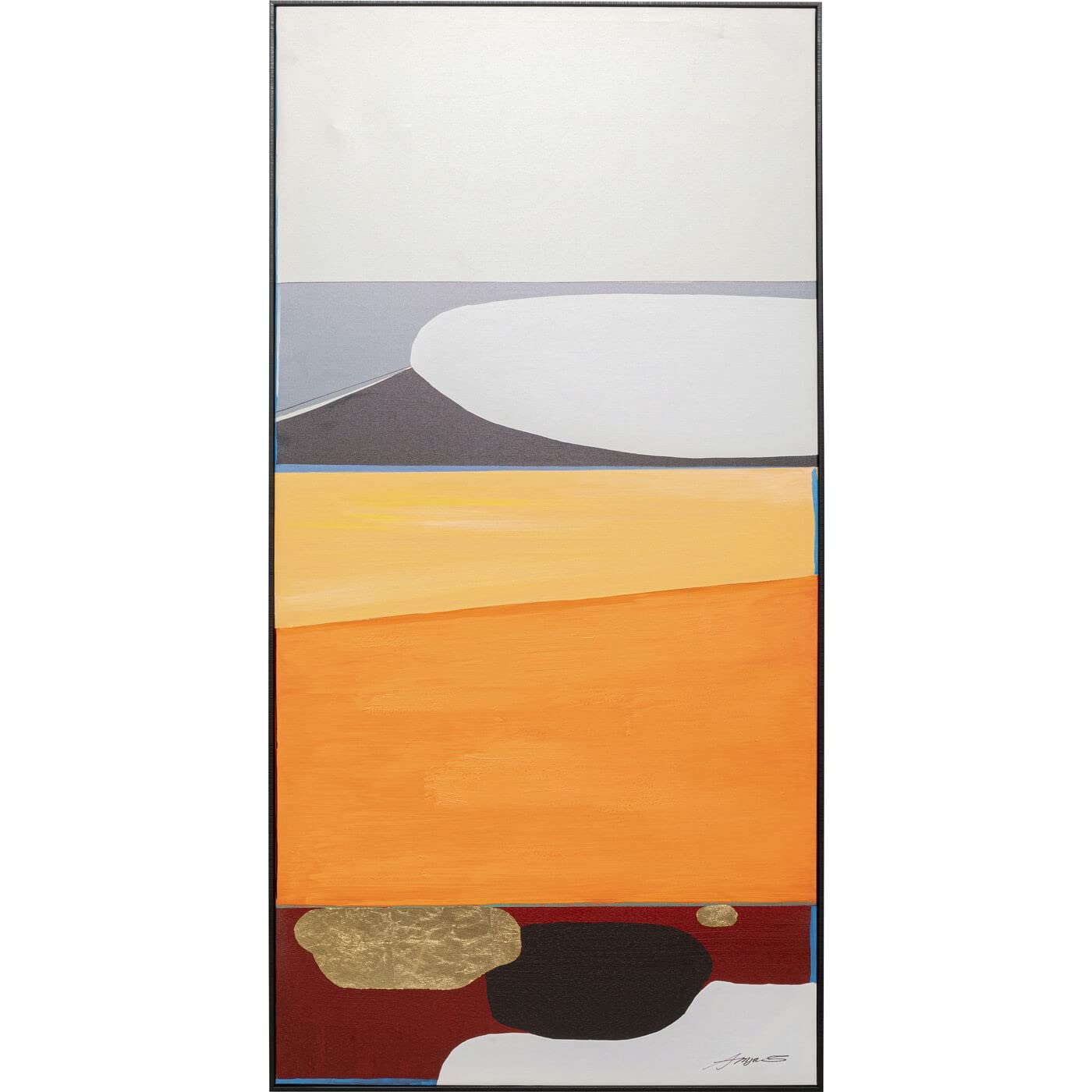 kare-design-gerahmtes-bild-abstract-shapes-orange-73x143cm-leinwandbild-abstrakt image 1