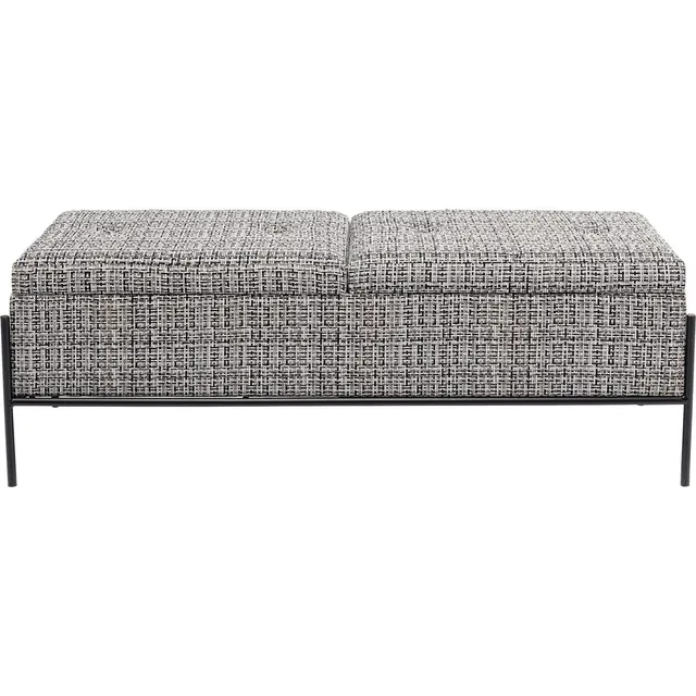 kare-design-bank-storage-schwarz-wei-sitzbank-mit-2-f-chern-43x120x40cm image 1