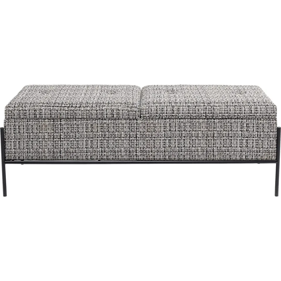 kare-design-bank-storage-schwarz-wei-sitzbank-mit-2-f-chern-43x120x40cm image 1
