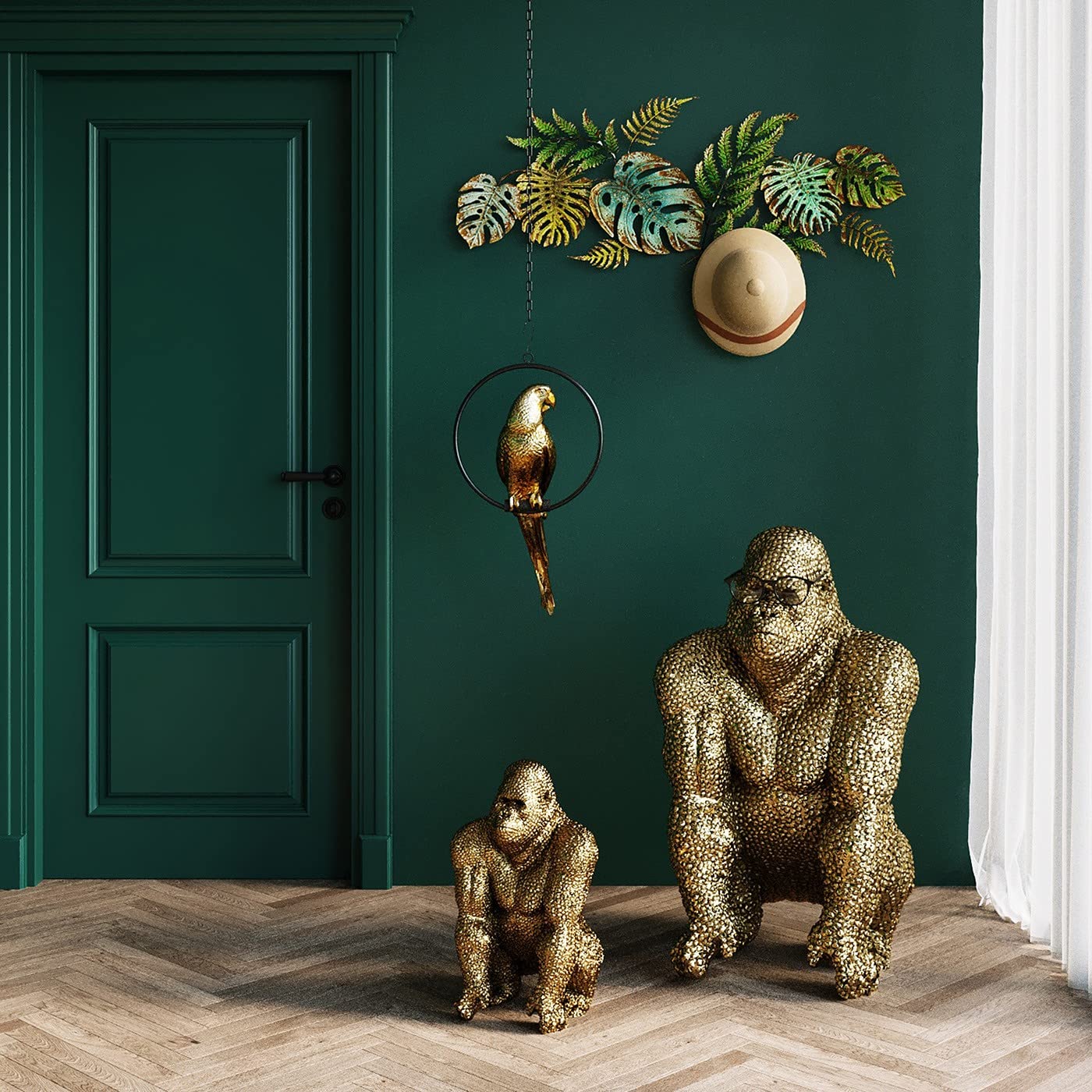 kare-design-deko-figur-gorilla-gold-46x28x28-cm-glitzer image 2