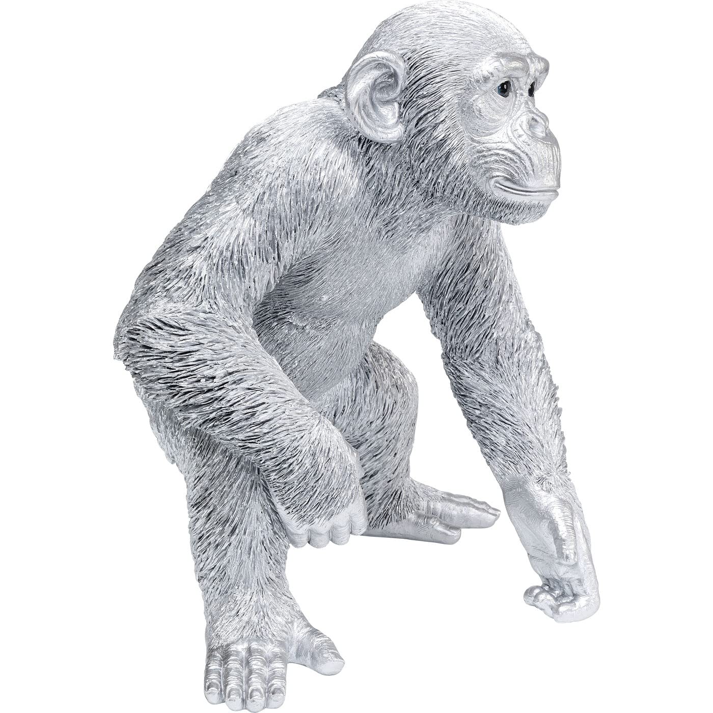 kare-design-deko-figur-playing-ape-silber-50cm-kunststein-xl image 2
