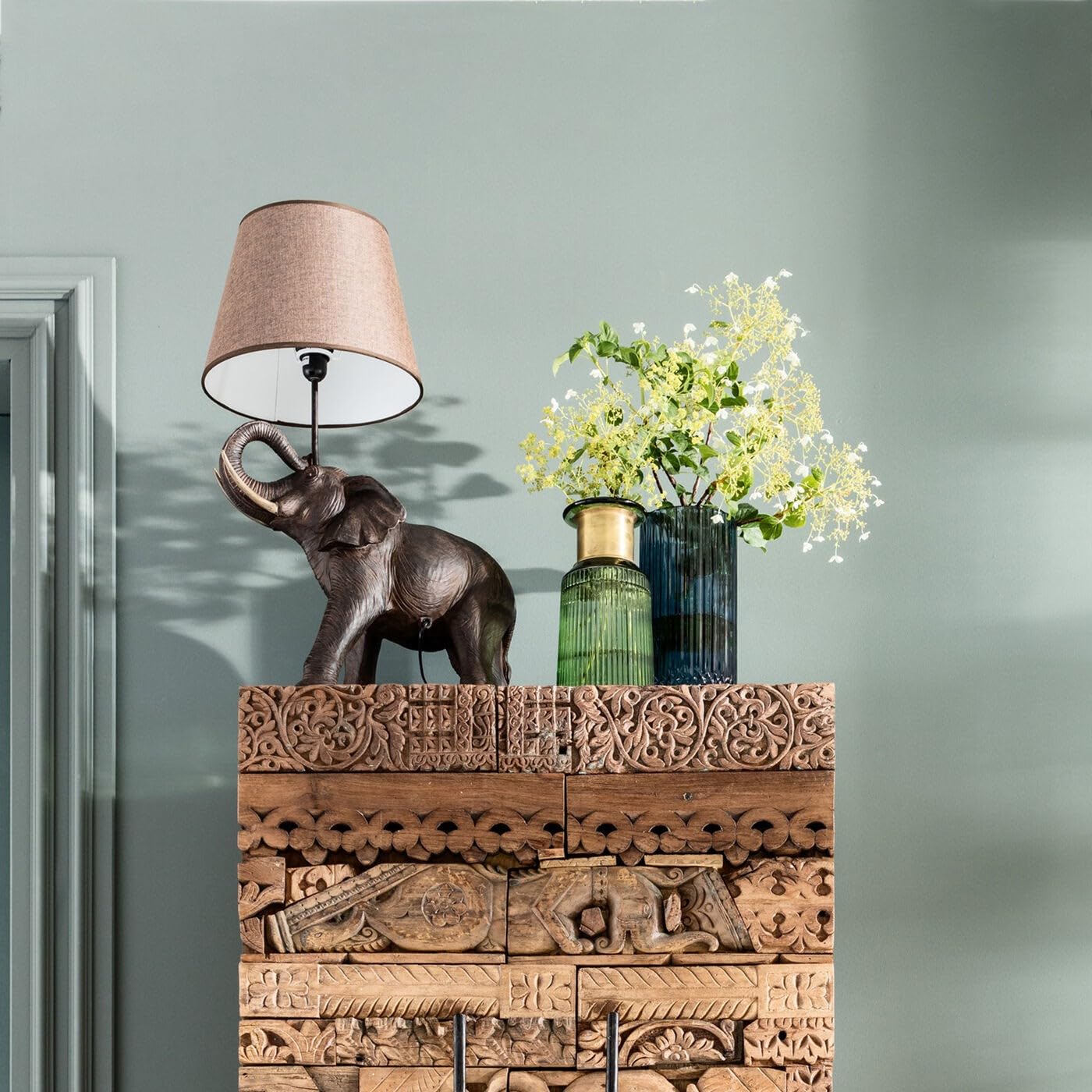 kare-design-animal-elephant-safari-tischlampe-braun-74x52x33-cm image 2