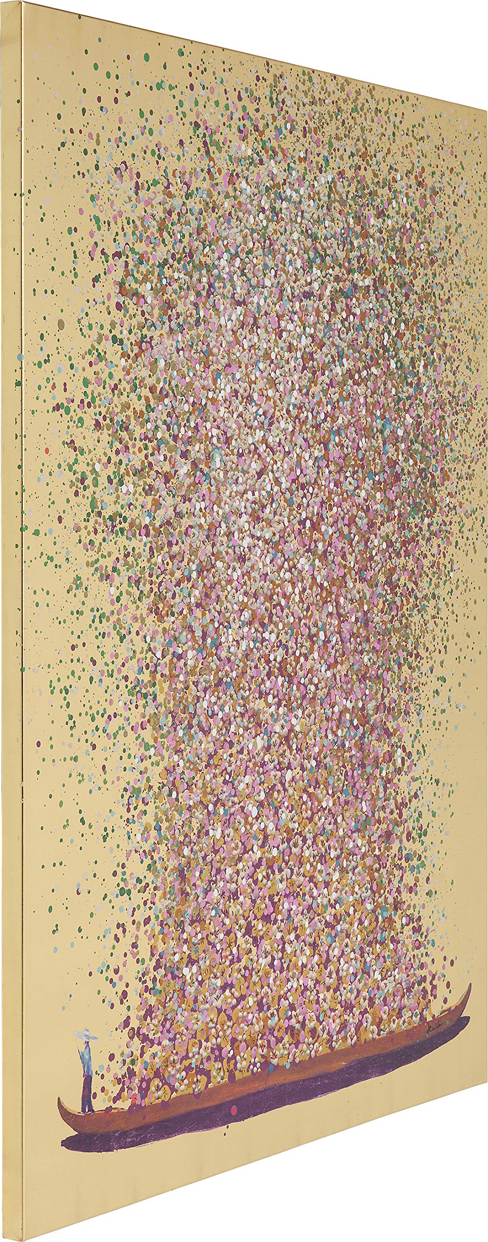 kare-design-touched-flower-boat-bild-gold-pink-100x80-cm-canvas-mit-massivholz-r image 3