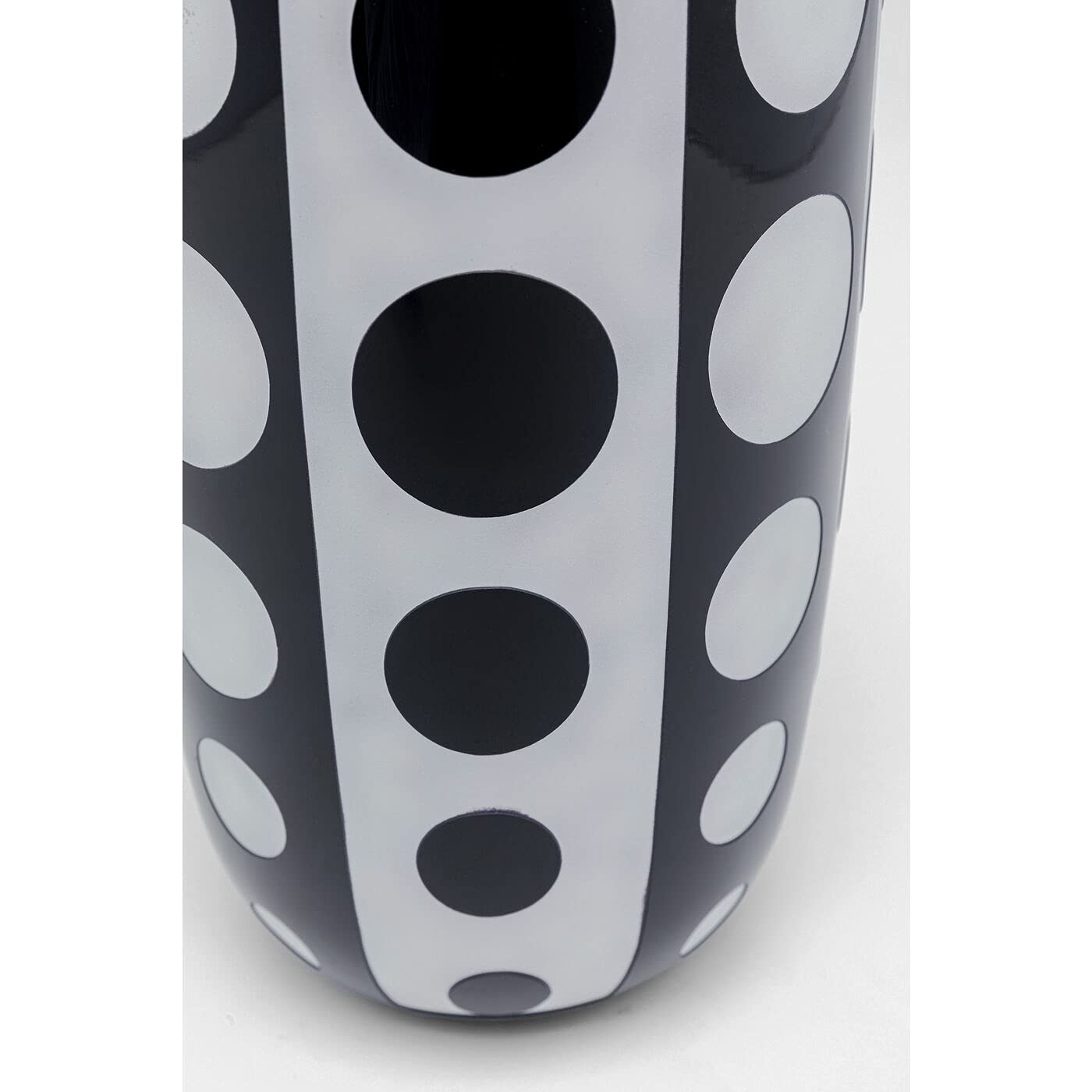 kare-design-brillar-vase-38-cm-schwarz-wei-gepunktet-glas image 6