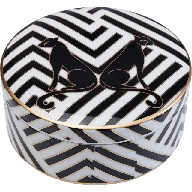 kare-design-deko-dose-panther-schwarz-keramikdose-gatsby-style image 1