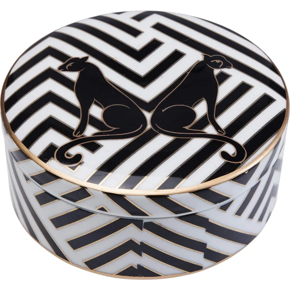 kare-design-deko-dose-panther-schwarz-keramikdose-gatsby-style image 1