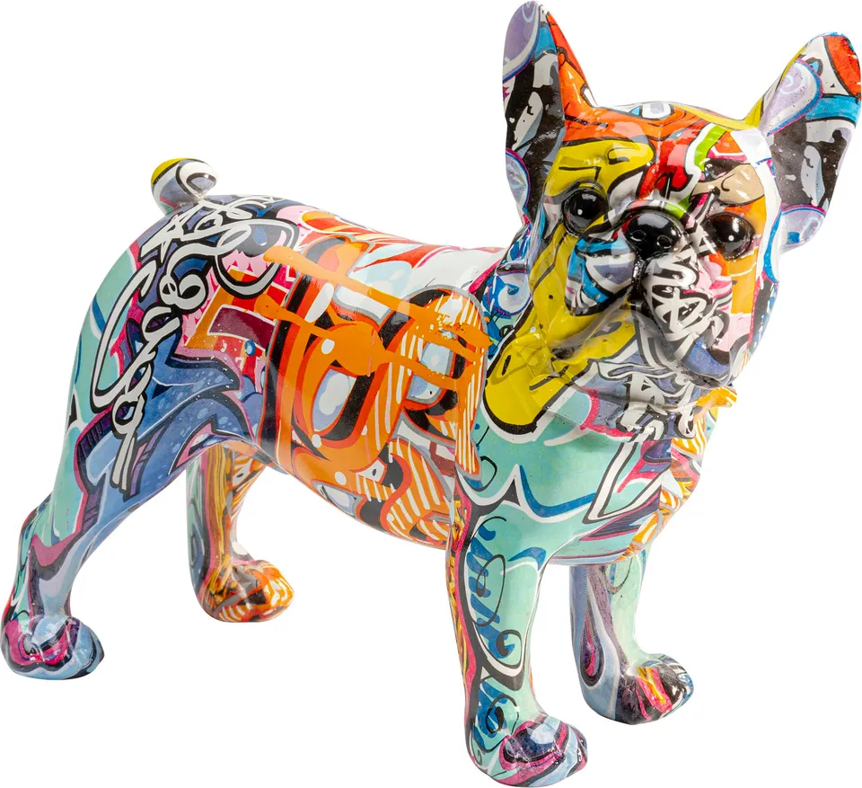 kare-design-graffiti-dog-deko-figur-franz-sische-bulldogge-mehrfarbig-22-x-24-x- image 1