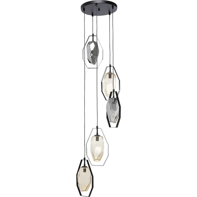 kare-design-diamond-fever-spiral-h-ngelampe-schwarz-42-cm-glas-metall image 1