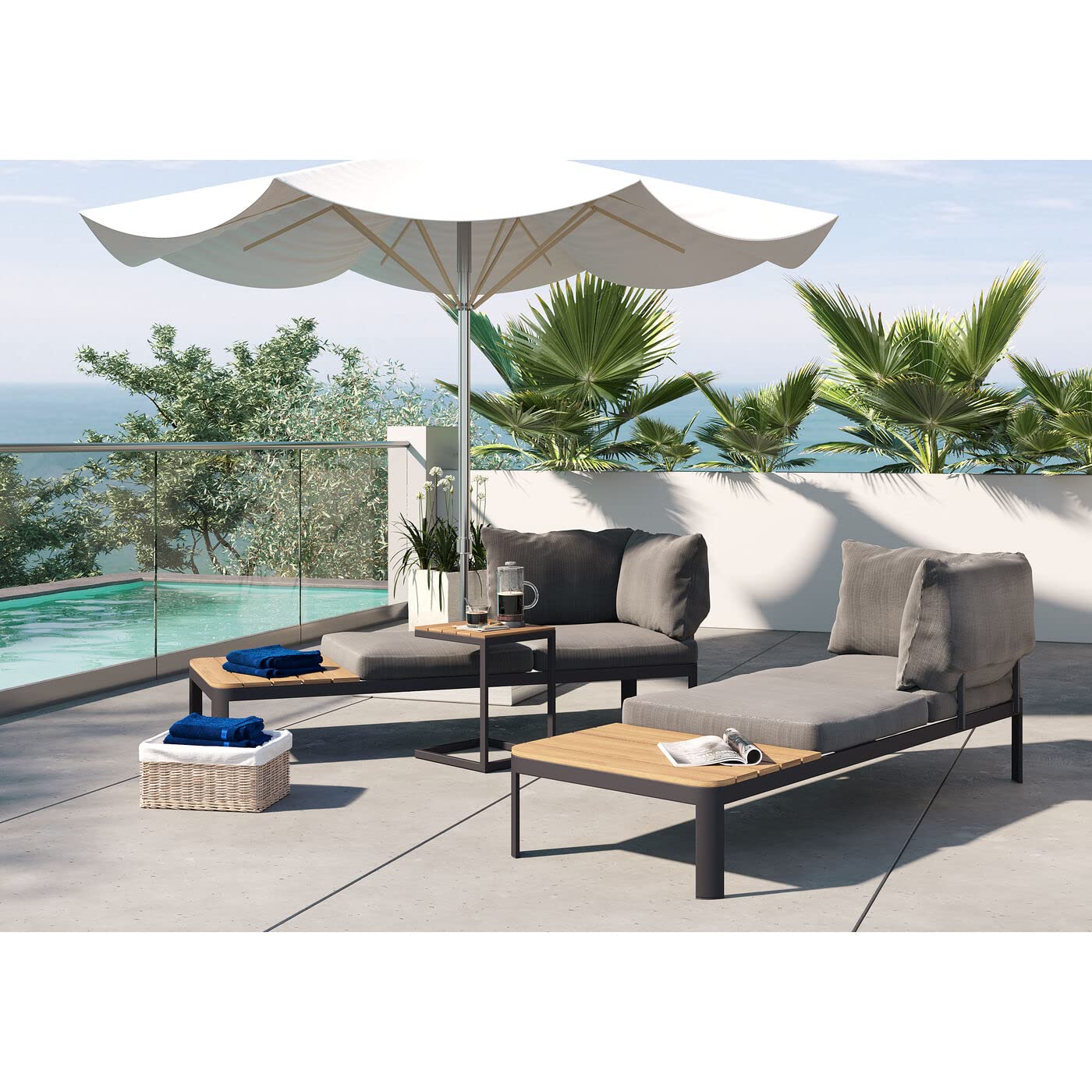 kare-design-recamiere-happy-day-links-braun-schwarz-outdoor-63x166x66-cm image 3