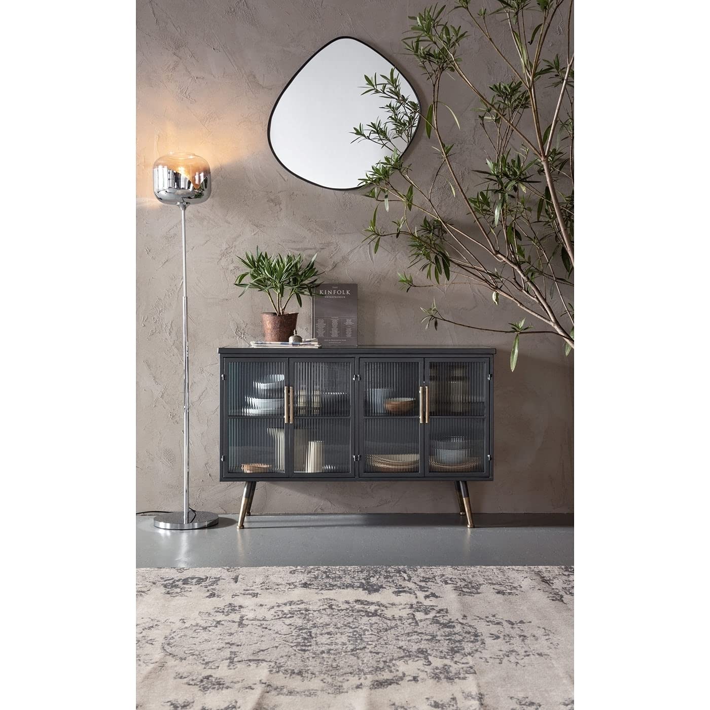 kare-design-la-gomera-sideboard-4-t-ren-tv-board-120x35x75-cm-stahl-schwarz-mit- image 4