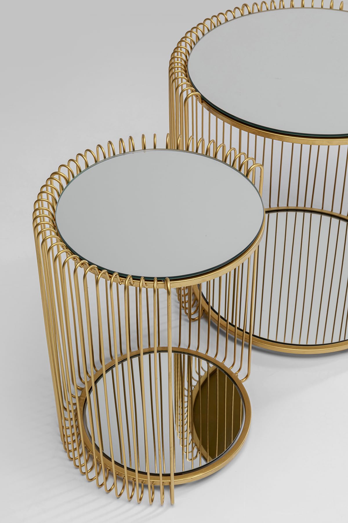 kare-design-wire-double-beistelltisch-2er-set-gold-45-cm-mit-spiegelglas image 3