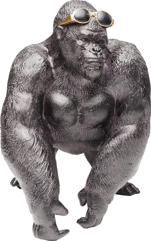 kare-design-monkey-beach-deko-figur-gorilla-schwarz-20-cm image 1