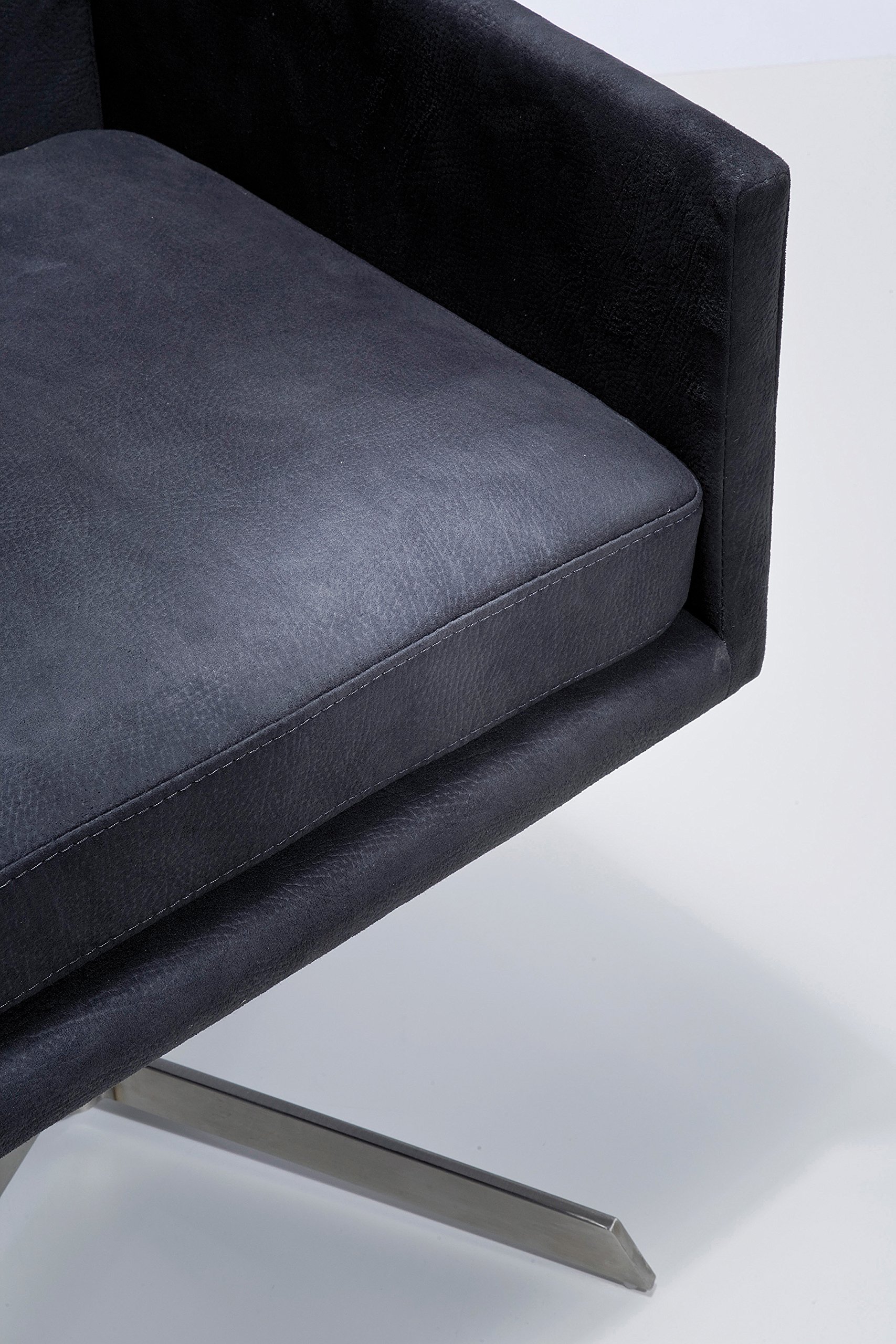 kare-design-stuhl-dialog-drehstuhl-grau-polster-drehstuhl-velour-optik-edelstahl image 7