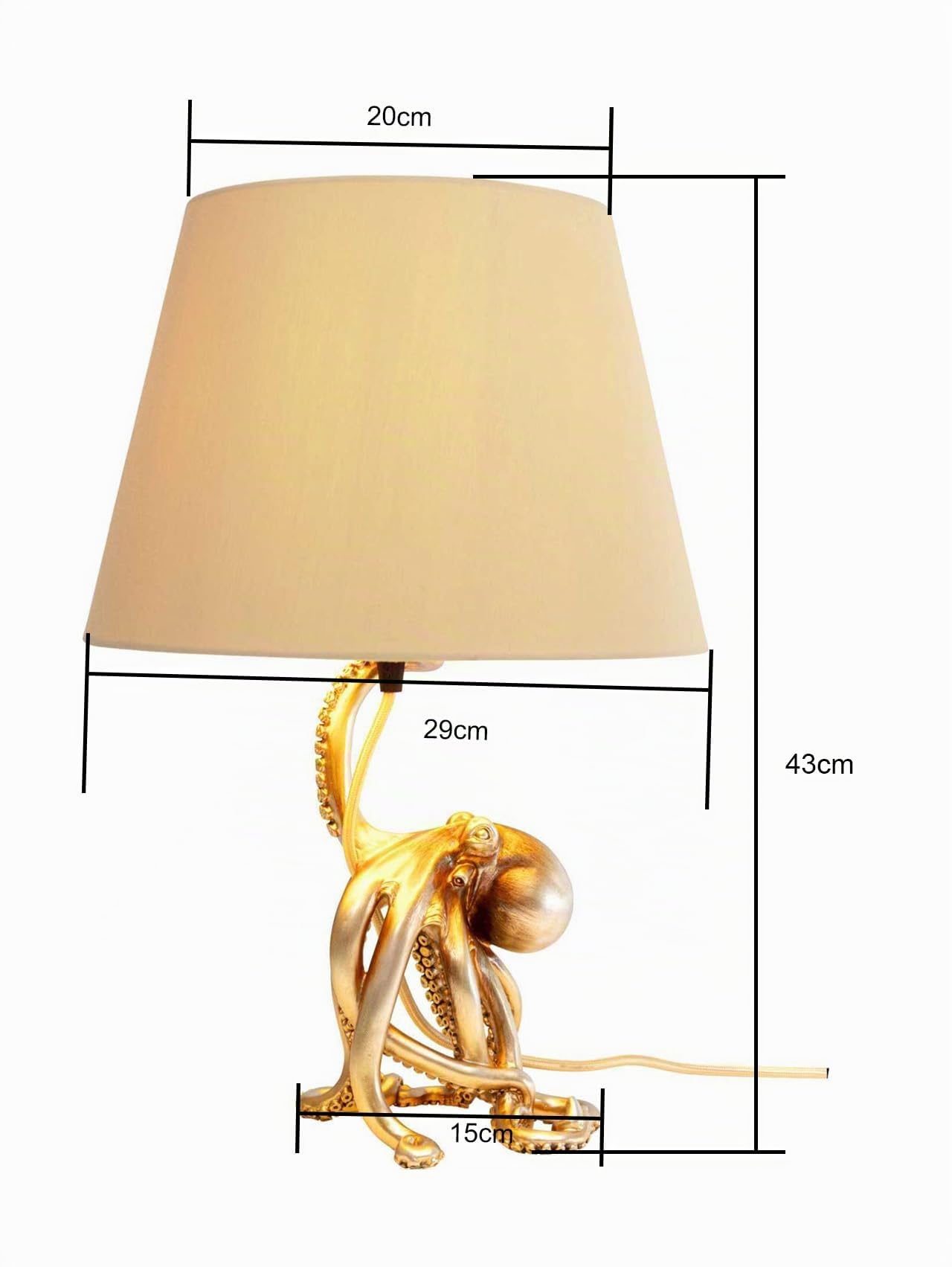 kare-design-tischlampe-octopus-gold-44-cm-e27-tiermotiv image 2