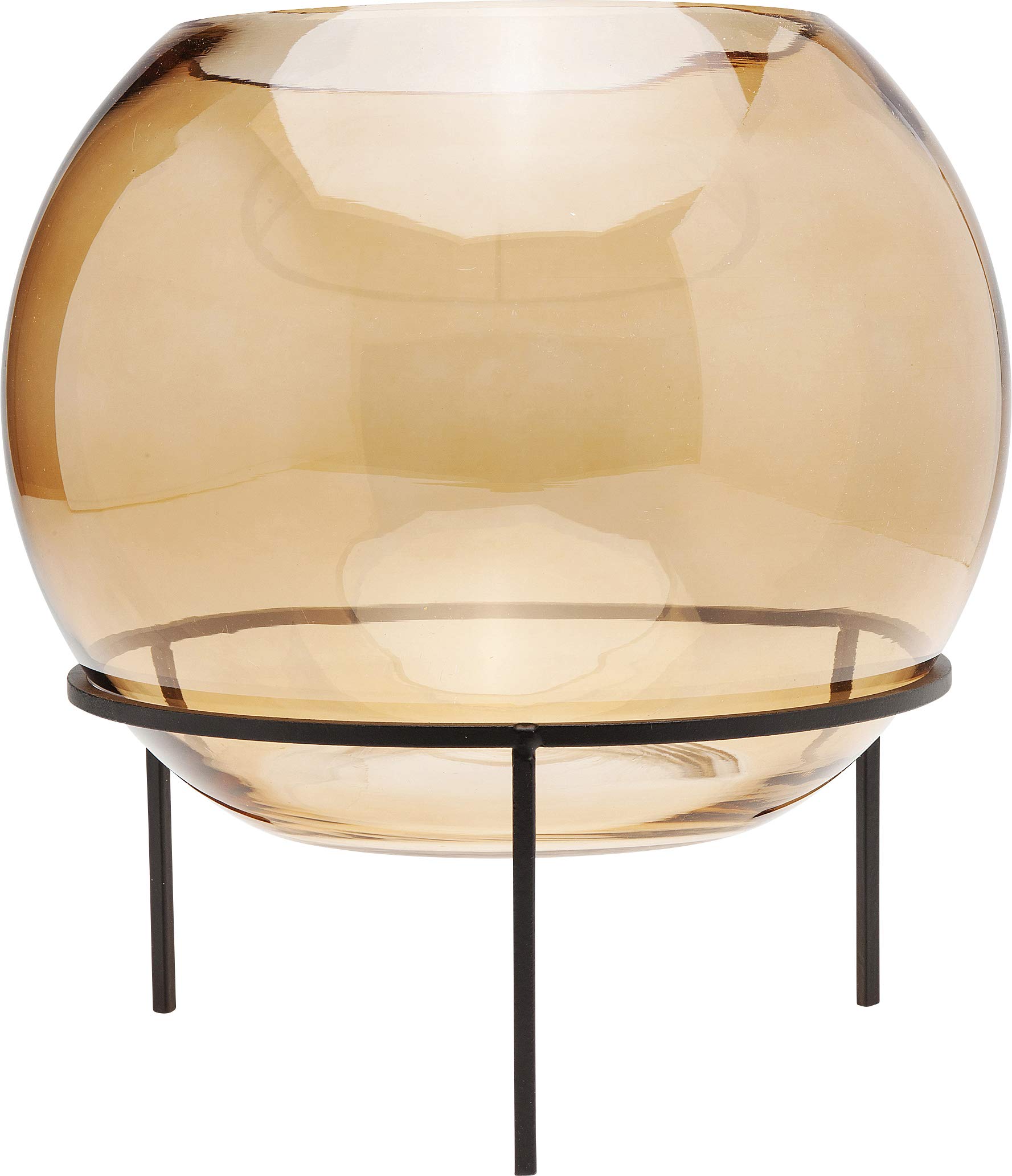 kare-design-vase-63952-braun-25-cm-kugelvase-aus-bernsteinglas-mit-metallgestell image 4