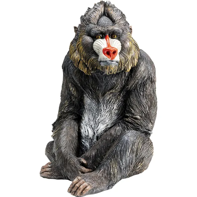 kare-design-deko-figur-sitting-madrill-37cm-tierfigur-affe-bunt image 1