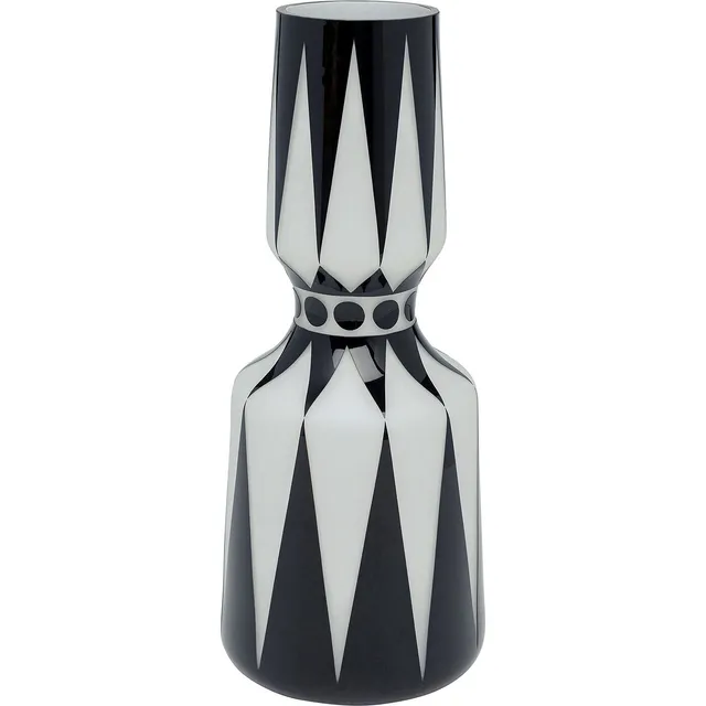 kare-design-vase-brillar-blumenvase-44-cm-schwarz-wei-glas image 1