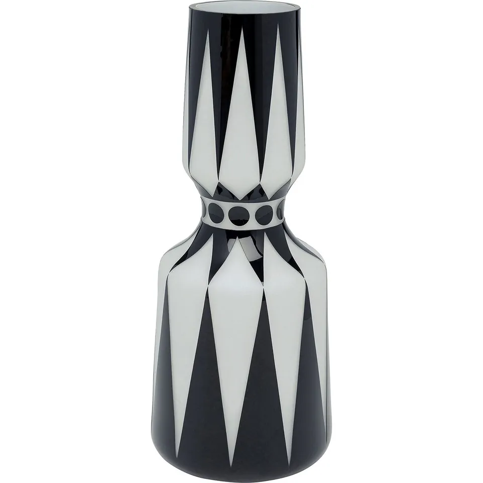 kare-design-vase-brillar-blumenvase-44-cm-schwarz-wei-glas image 1