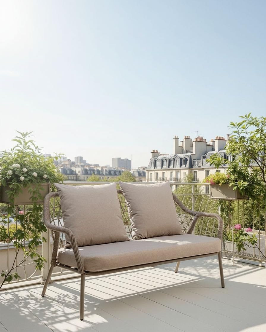 kare-design-bank-milos-taupe-outdoor-sitzbank-2-personen-77x165x72-cm image 2