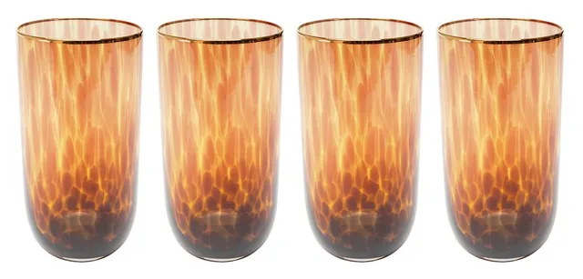 kare-design-glas-caramel-longdrinkglas-set-4-teilig-braun-400-ml-mit-goldrand image 1
