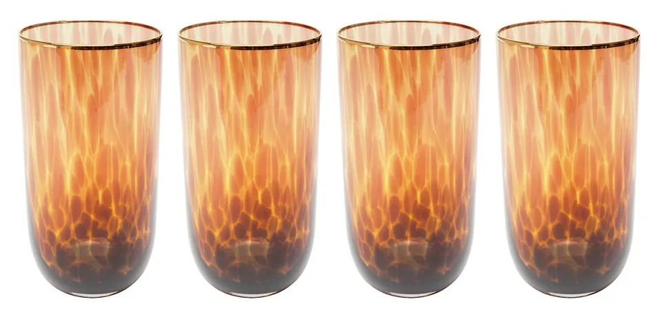 kare-design-glas-caramel-longdrinkglas-set-4-teilig-braun-400-ml-mit-goldrand image 1