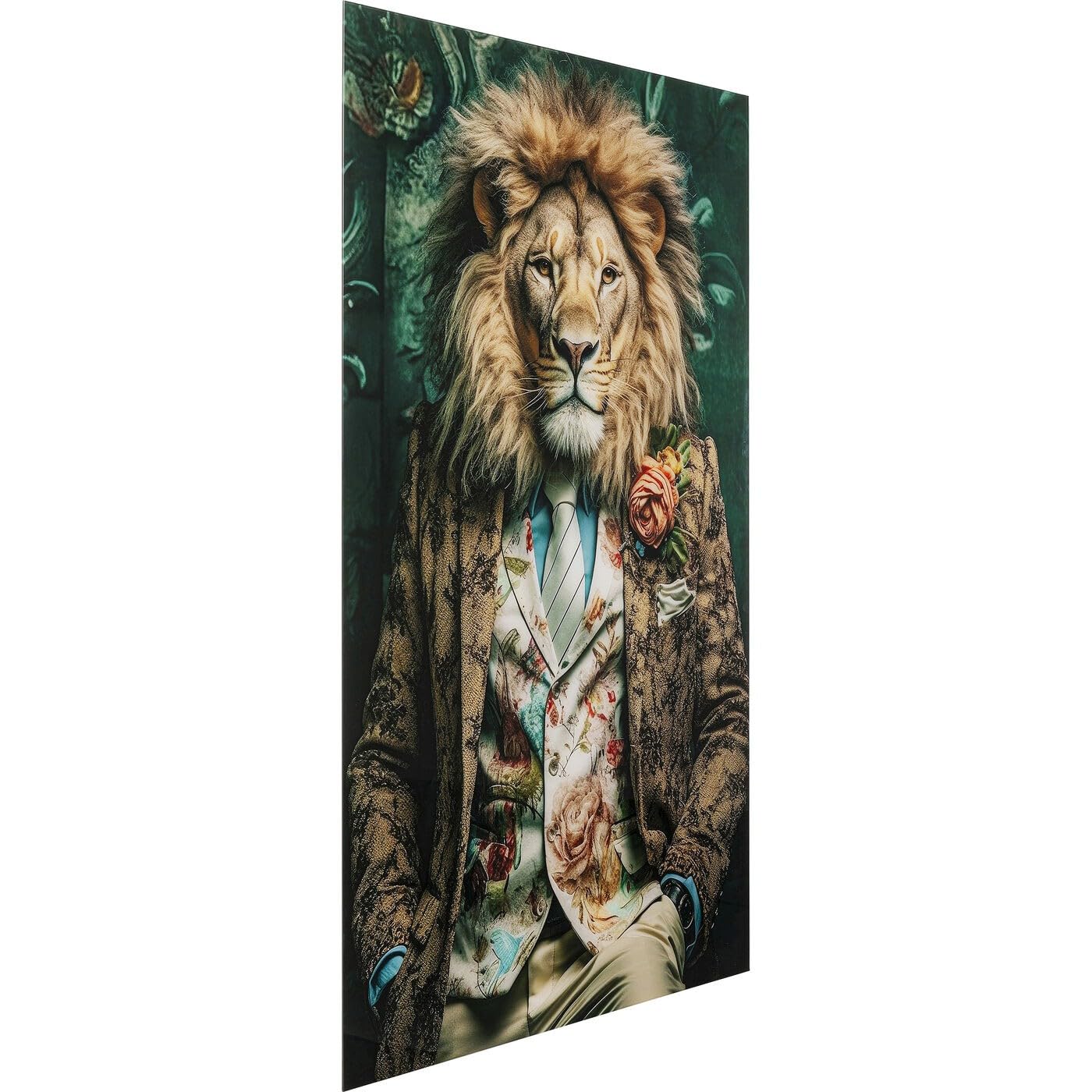 kare-design-mister-lion-glasbild-mehrfarbig-150x100-cm-esg-glas image 3