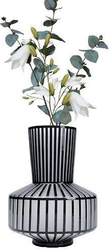 kare-design-vase-roulette-schwarz-wei-glas-31cm-streifen-blumenvase image 5