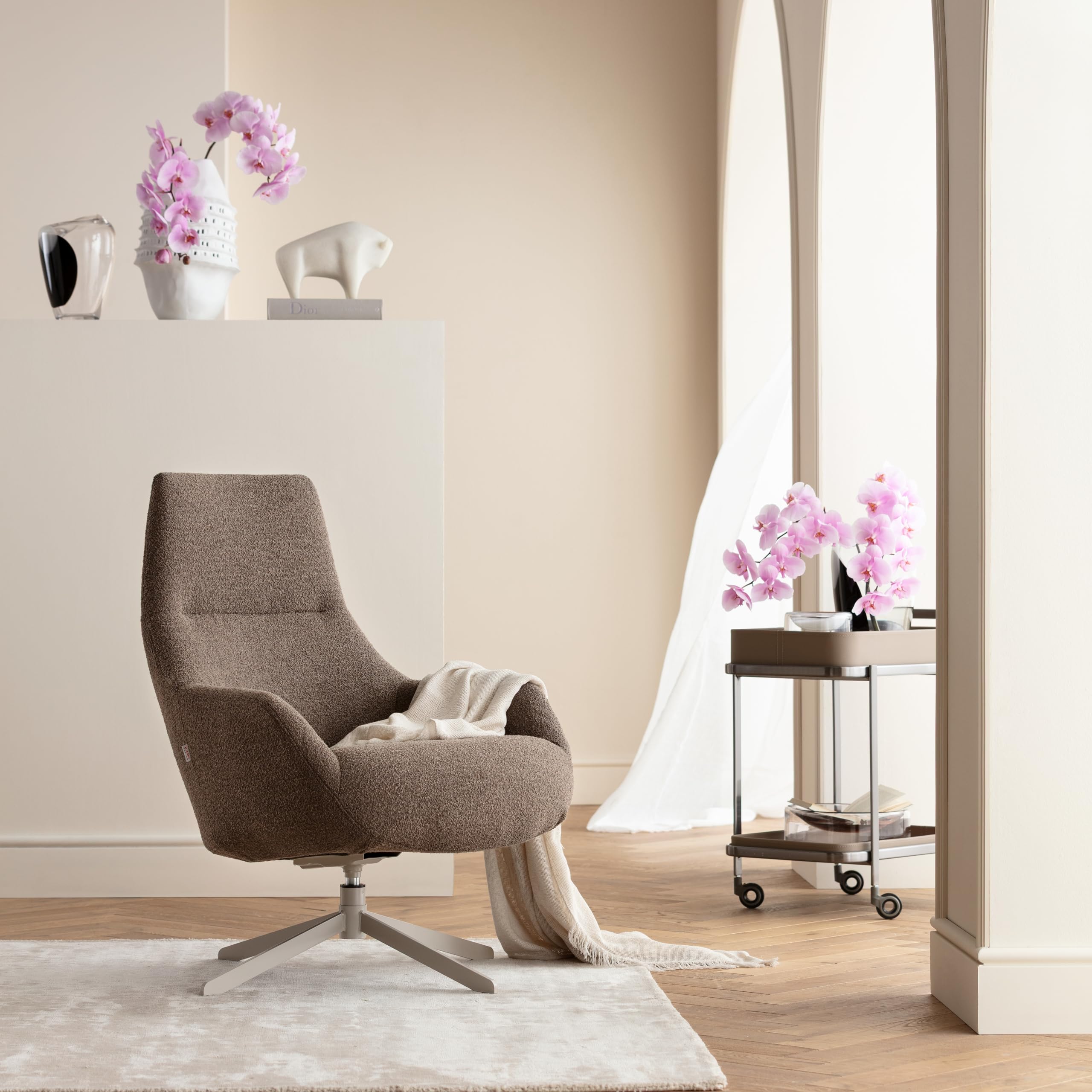 kare-design-drehsessel-mimi-mocca-boucl-100x76x81-cm-drehbar image 2