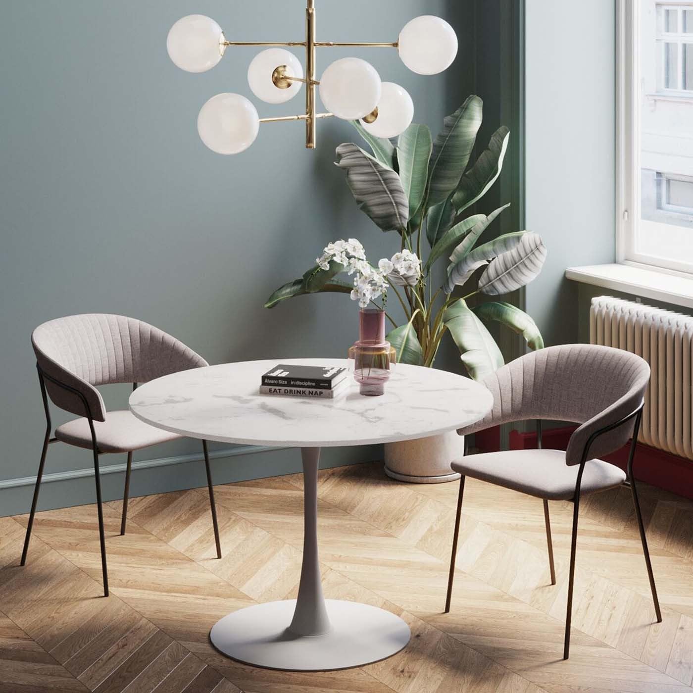 kare-design-schickeria-esstisch-rund-wei-marmor-optik-d110-cm image 2