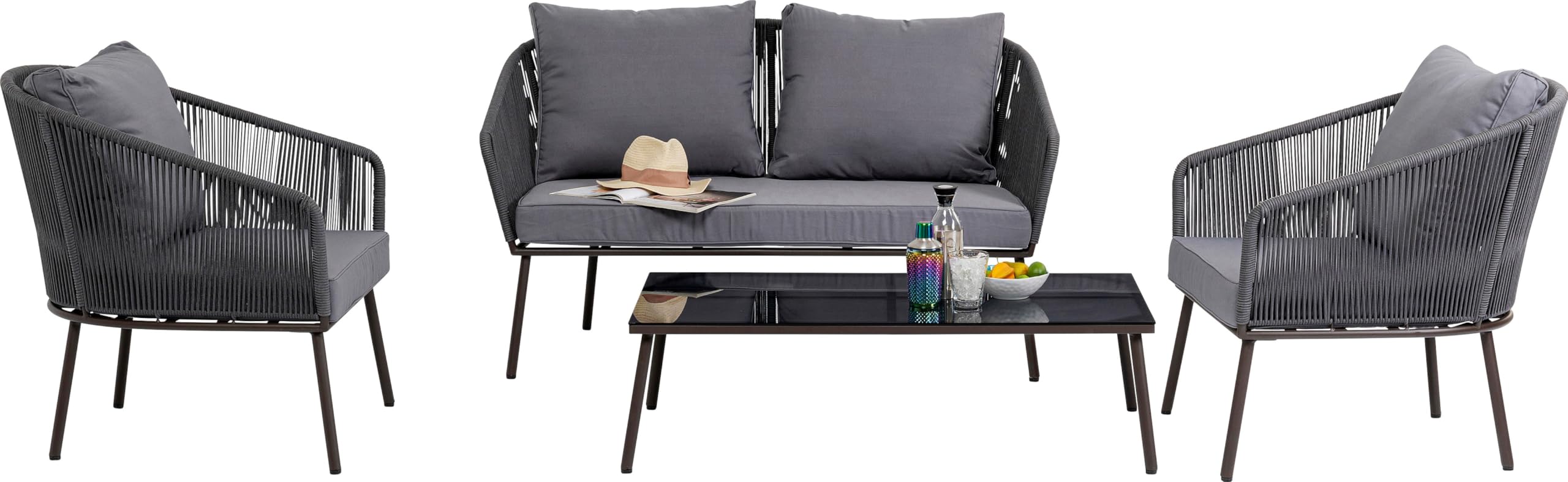 kare-design-sitzgruppe-elba-quattro-grau-outdoor-lounge-set-2-sitzer-2-sessel-ti image 1