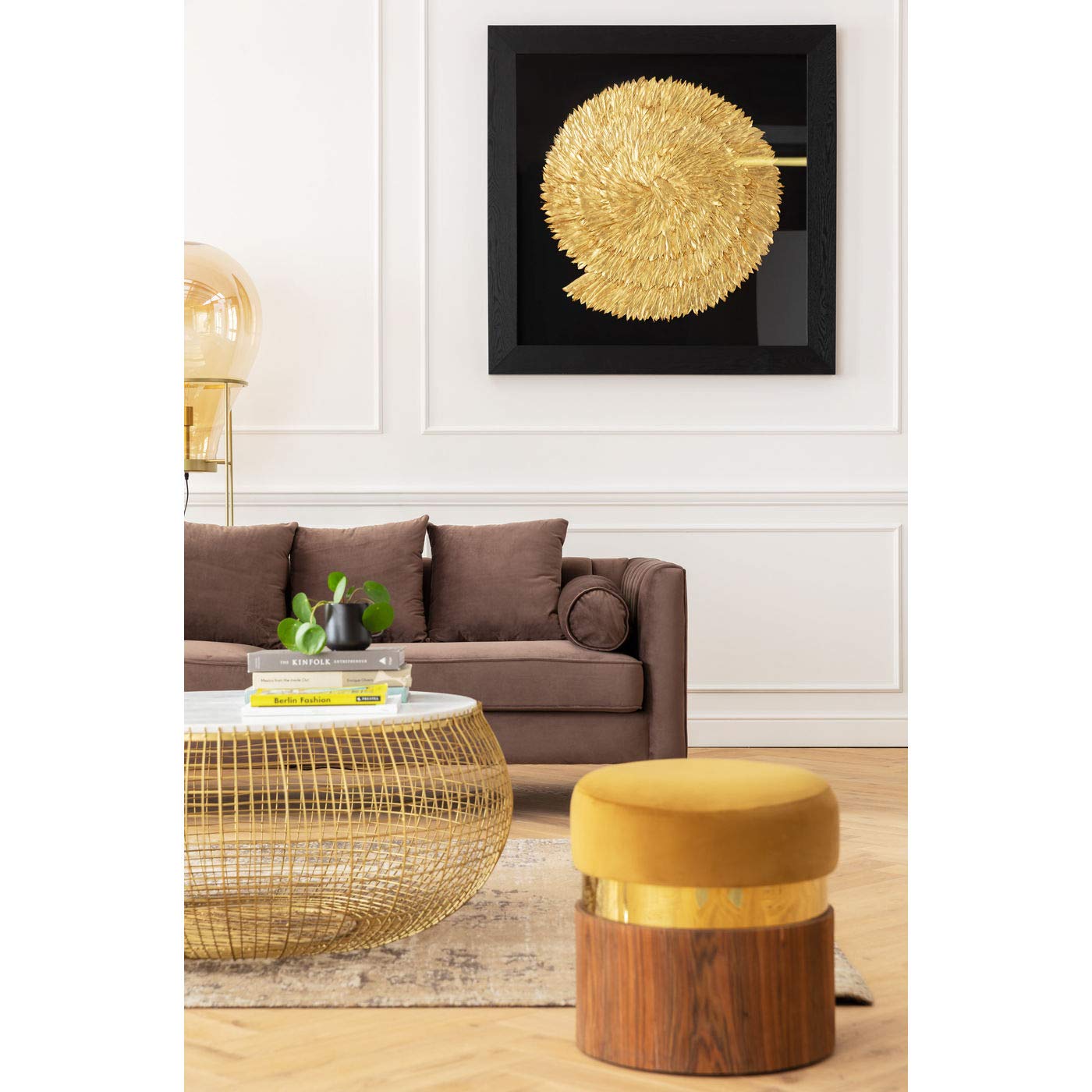 kare-design-deko-rahmen-golden-snail-gold-3d-bild-120x120x5-cm image 5