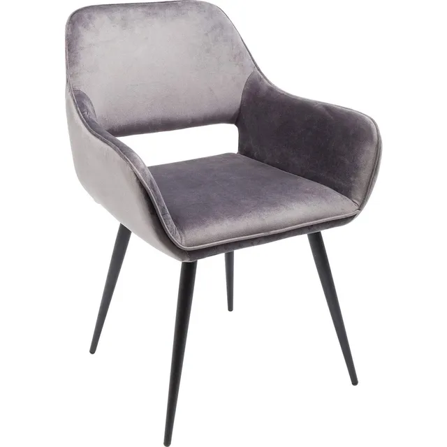 kare-design-san-francisco-armlehnstuhl-grau-samtoptik-esszimmer-und-loungestuhl- image 1