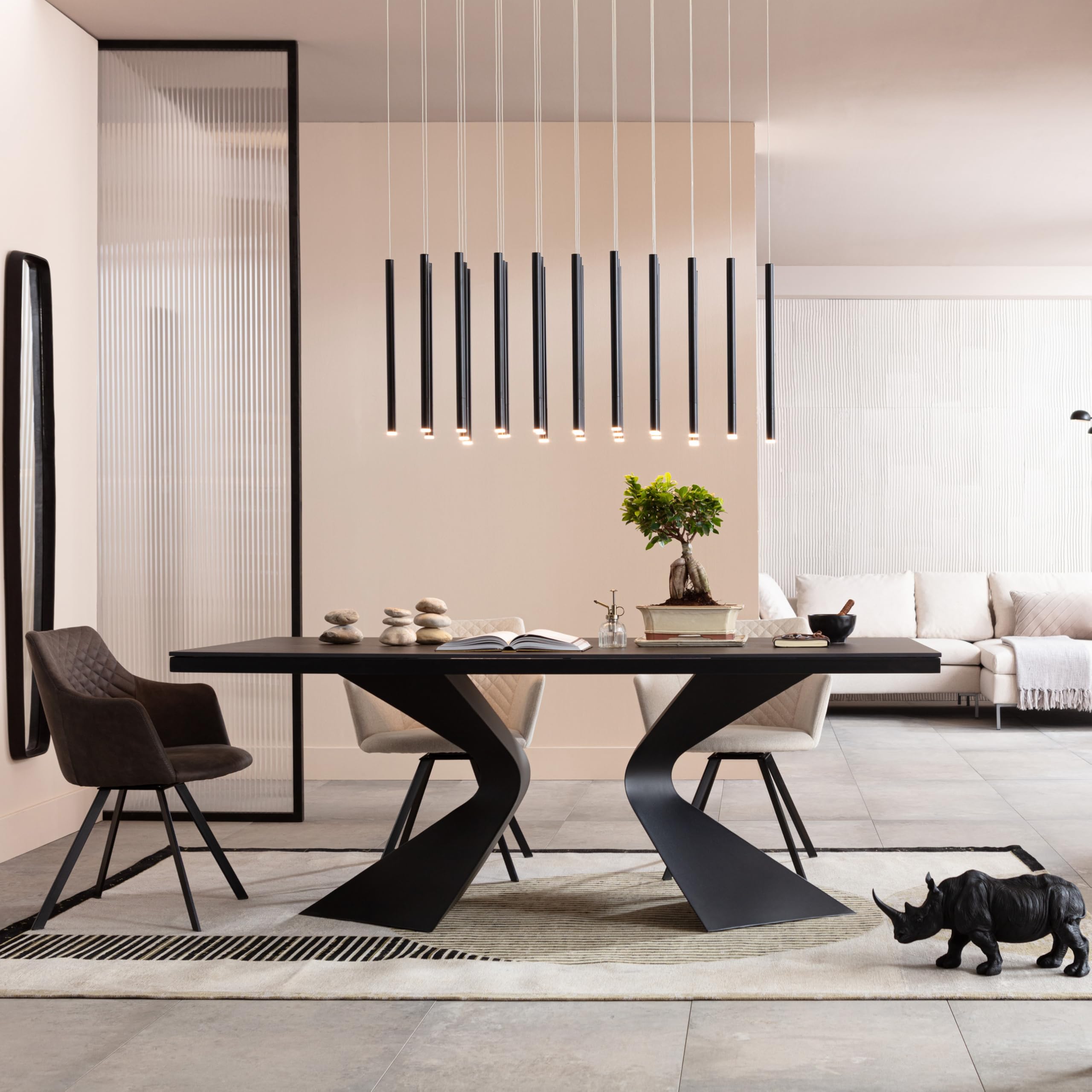 kare-design-tisch-gloria-rechteckiger-esstisch-200x100-cm-schwarz-keramik-stahl- image 2