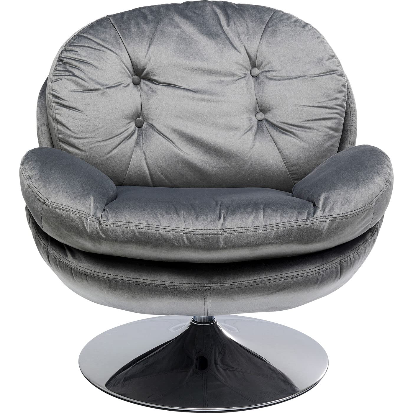 kare-design-drehsessel-cosy-grau-84x81x83-cm-polstersessel-samtoptik-retro image 1
