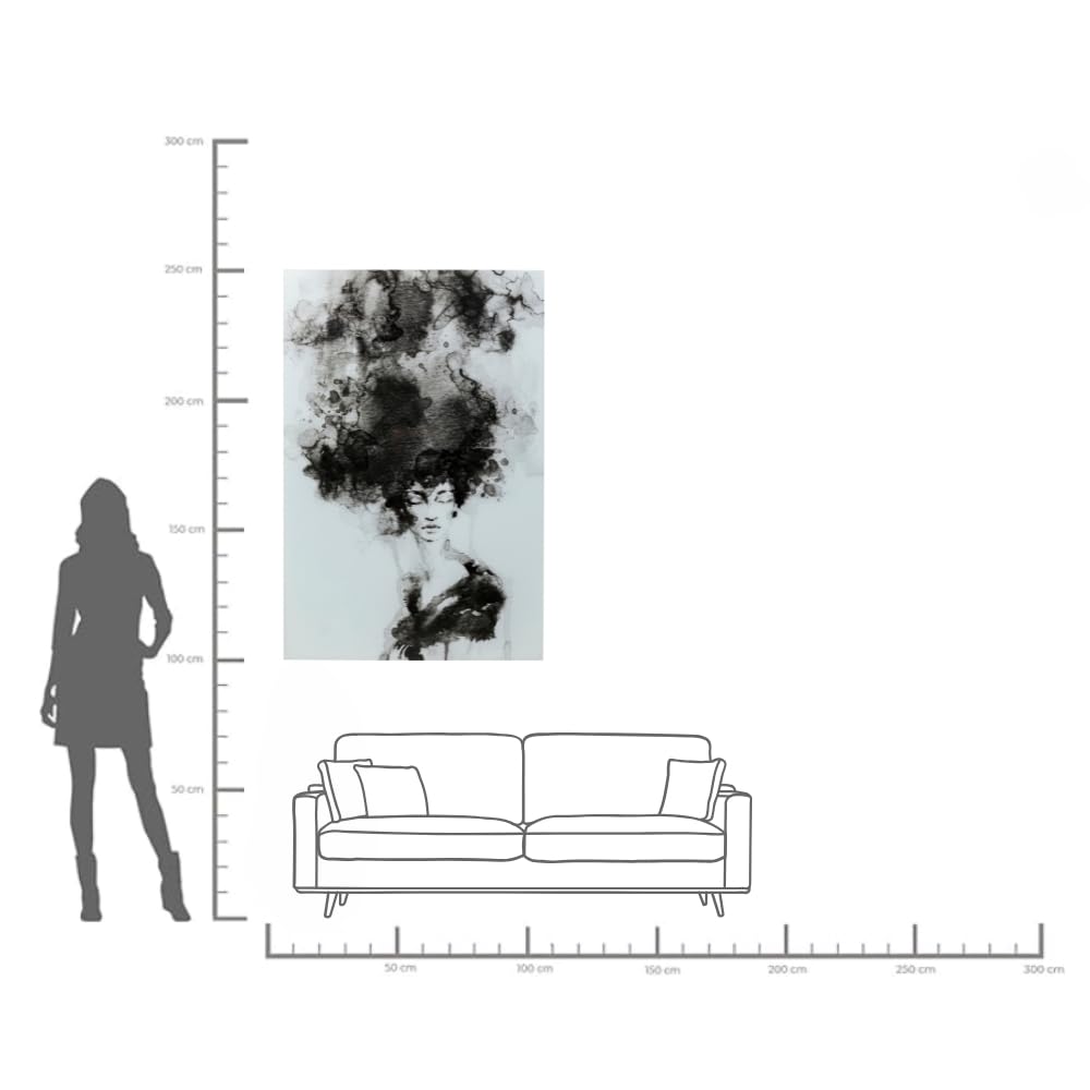 kare-design-glasbild-smokey-hair-schwarz-wei-150x100cm-wandbild-aus-glas image 3