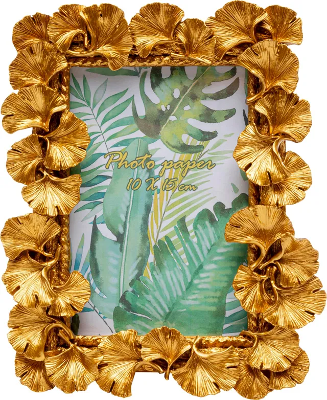 kare-design-bilderrahmen-ginkgo-leaf-10x15-cm-gold image 1