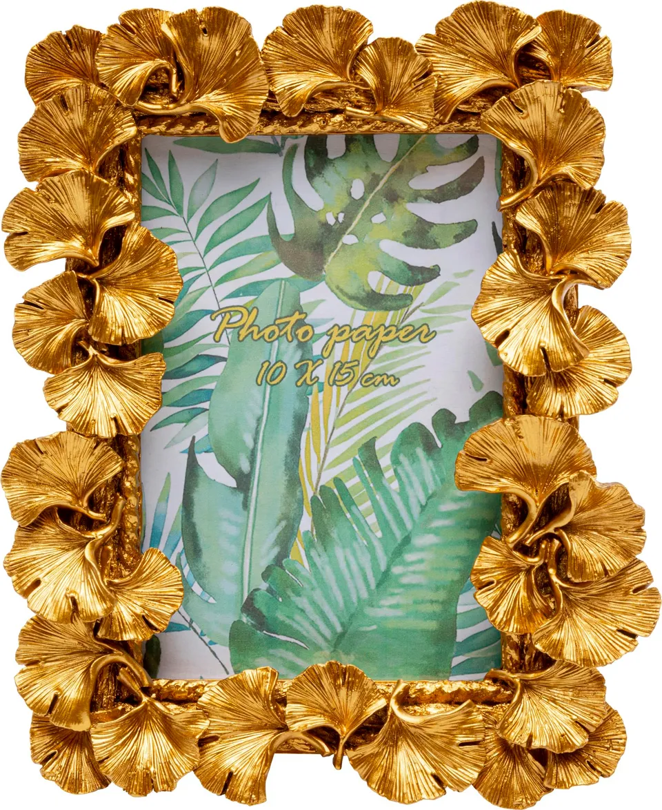 kare-design-bilderrahmen-ginkgo-leaf-10x15-cm-gold image 1