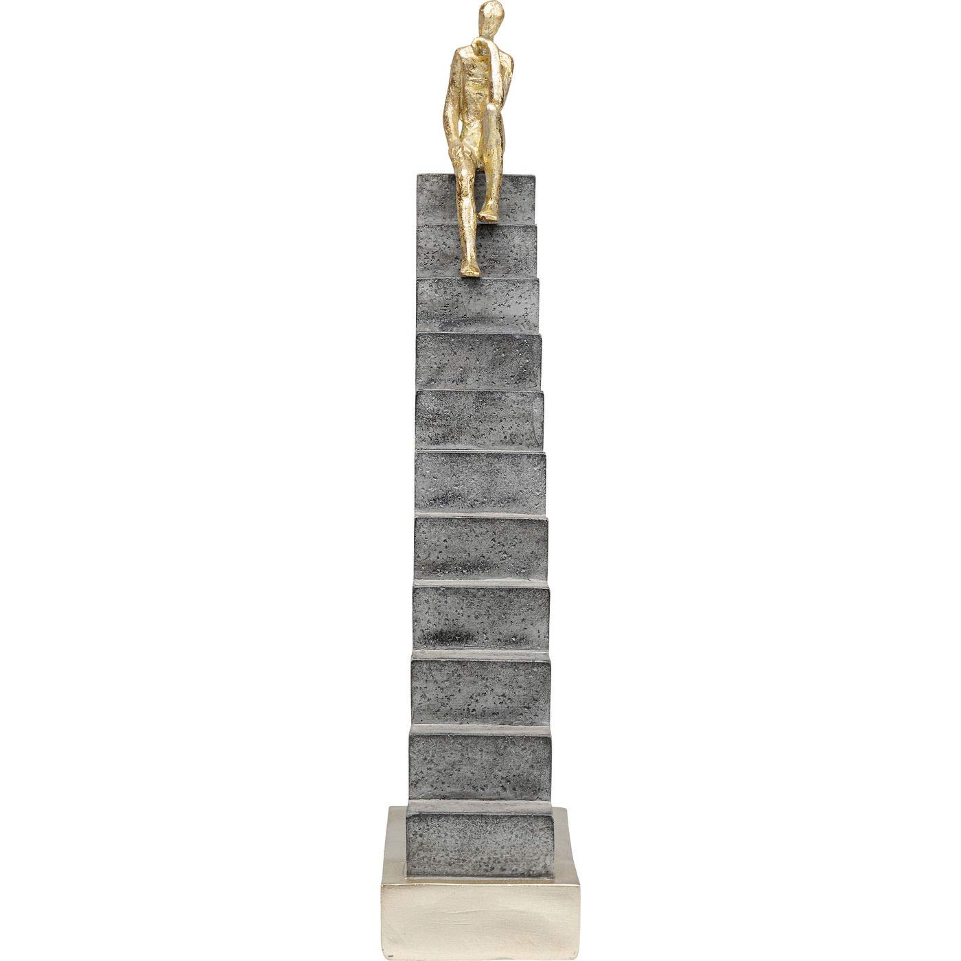 kare-design-deko-objekt-stairway-grau-gold-37-cm-skulptur image 4