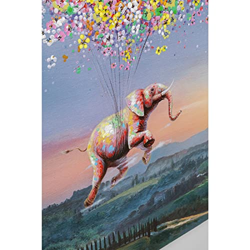 kare-design-flying-elephant-at-night-leinwandbild-mit-rahmen-blau-160x120x3-5-cm image 8
