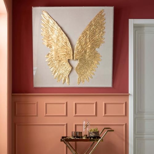kare-design-wings-wandschmuck-gold-wei-120x120x8-cm image 7