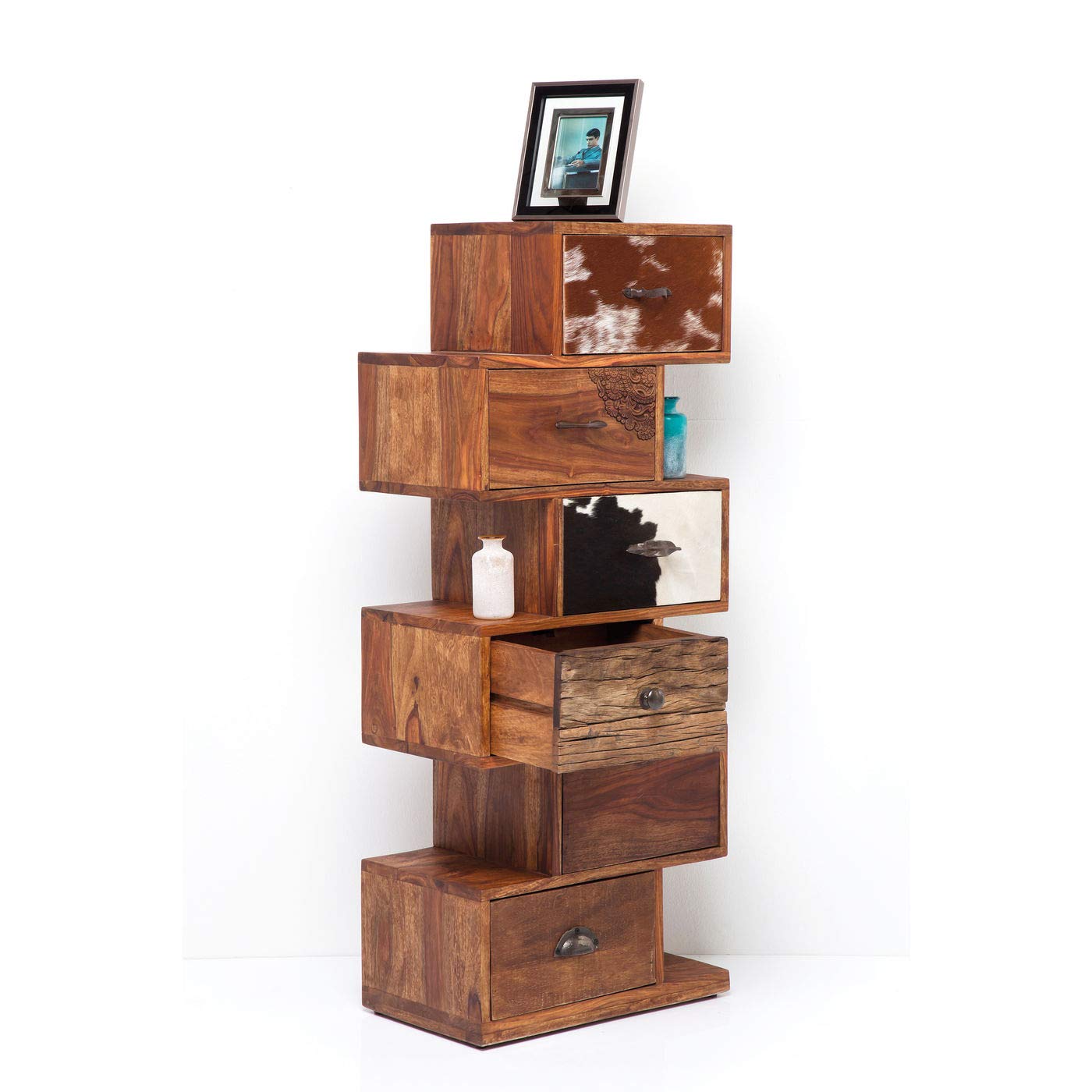 kare-design-hochkommode-rodeo-zick-zack-braun-120-x-50-x-30-cm image 7