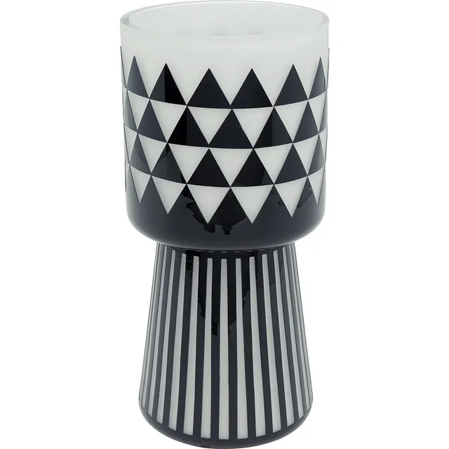 kare-design-vase-brillar-blumenvase-31-cm-schwarz-wei-glas image 1