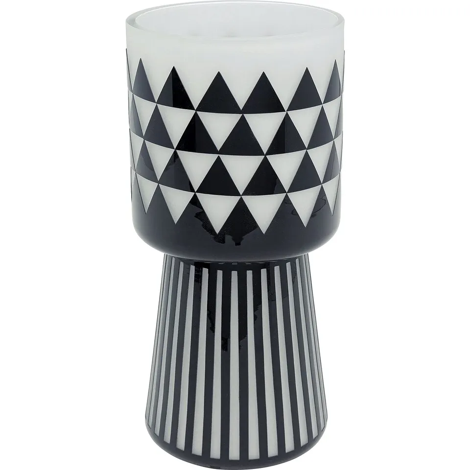 kare-design-vase-brillar-blumenvase-31-cm-schwarz-wei-glas image 1