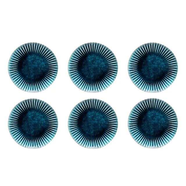 kare-design-teller-azur-rim-6-teilig-blau-21-cm-steingut image 1