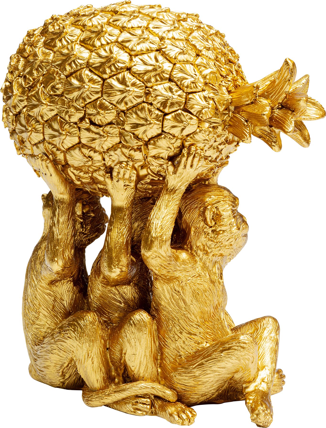 kare-design-deko-figur-pineapple-treasure-gold-16-cm-affen-mit-ananas-handbemalt image 5