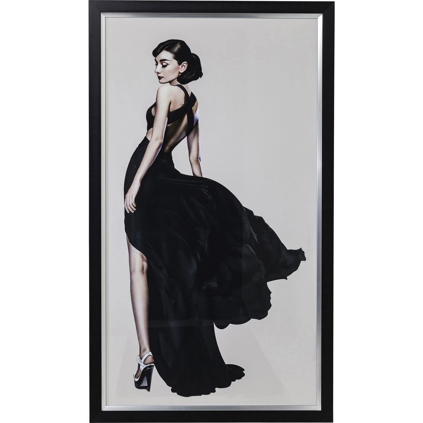 kare-design-bild-frame-diva-audrey-hepburn-schwarz-gerahmt-172x108-cm image 1