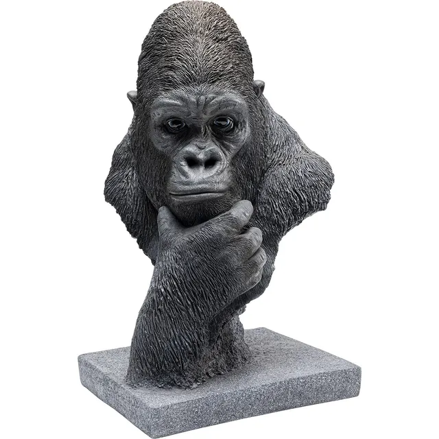 kare-design-thinking-gorilla-head-deko-objekt-schwarz-49x29x26-cm image 1